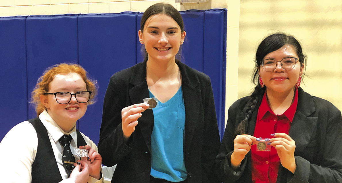 Courtesy Photo The Gordon-Rushville Speech Team traveled to Wallace for District Speech on Monday, March 11. All three competitors brought home medals. Placings were as follows: Haley Dane placed 6th in serious prose, Claire Wellnitz placed 4th in poetry and Ciara Carbajal placed 3rd in poetry. Carbajal punched her ticket with the 3rd place finish to compete in Kearney, Neb. at the State Speech Meet on Thursday, March 21.